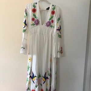 Topshop Embroidered Maxi Dress